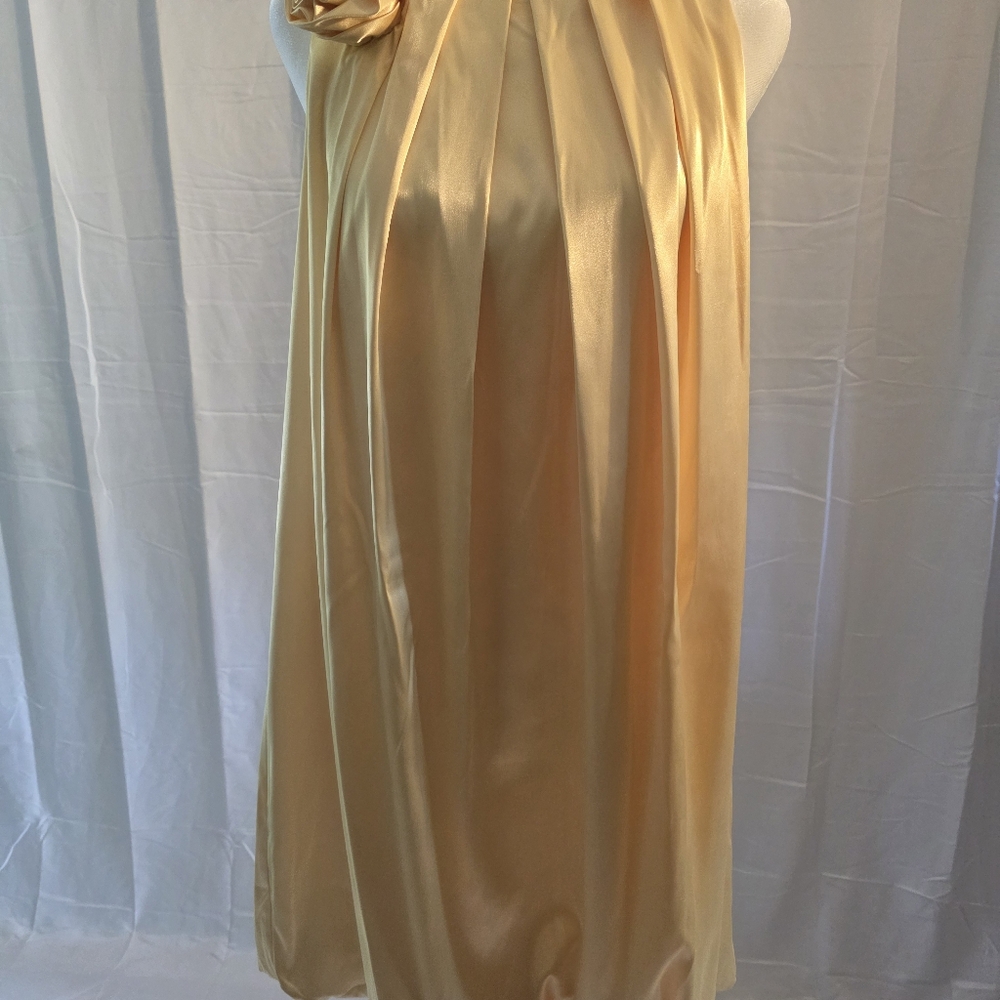 Elegant Gold Satin Dress
